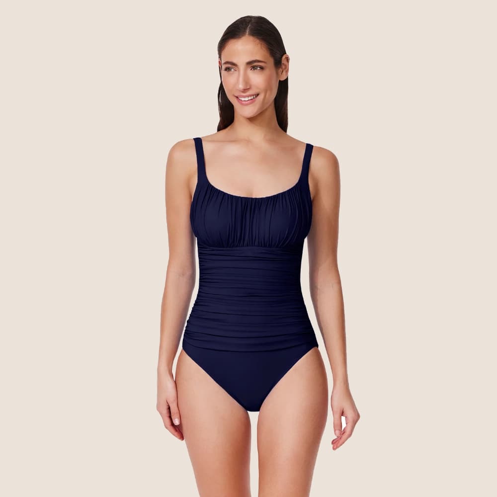Tutti Frutti Shirred Peasant Navy