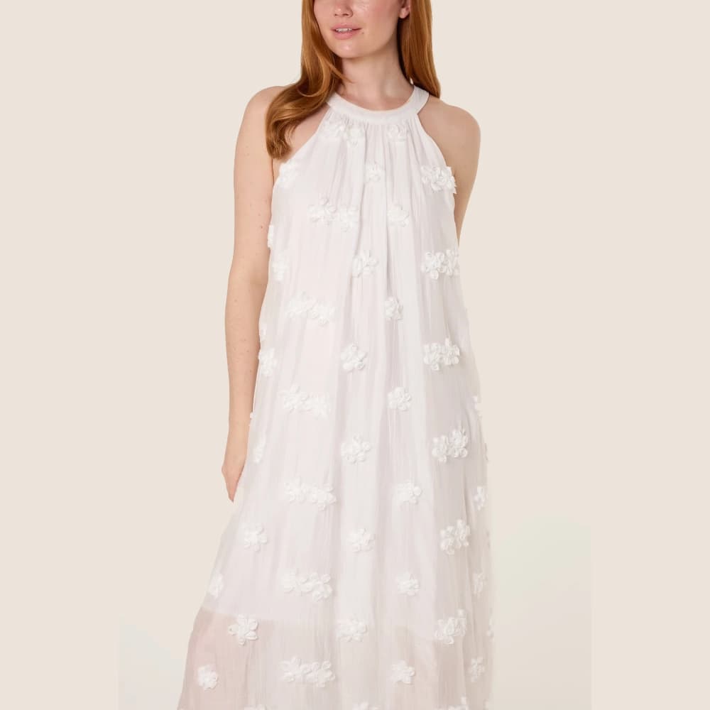 Halterneck Cotton Flower Dress Selected by AVIANI