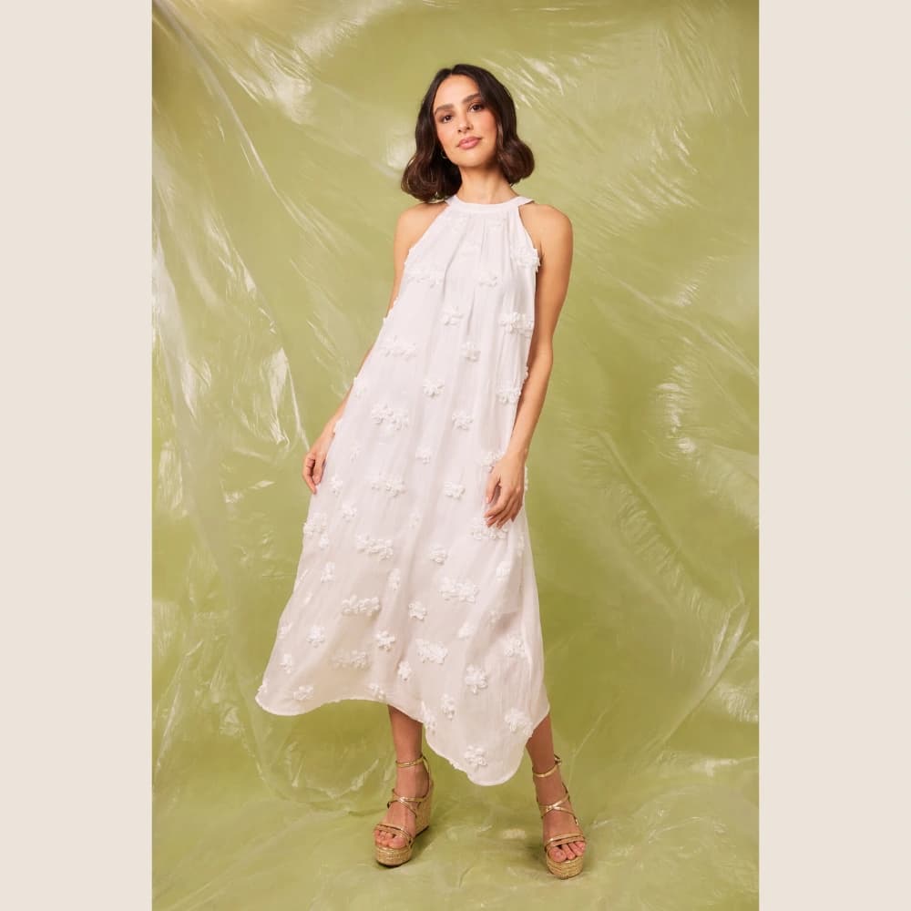 Halterneck Cotton Flower Dress Selected by AVIANI