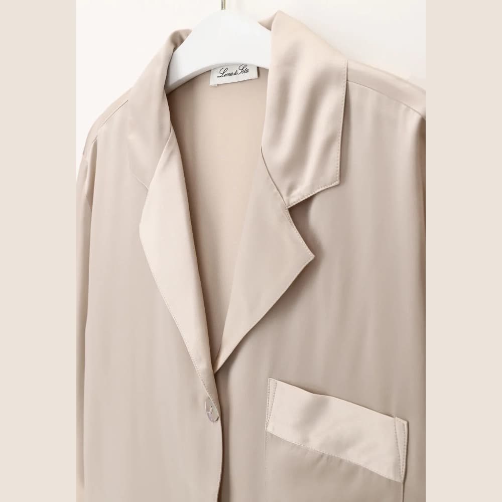 Luna di Seta Silk Pyjamas Champange