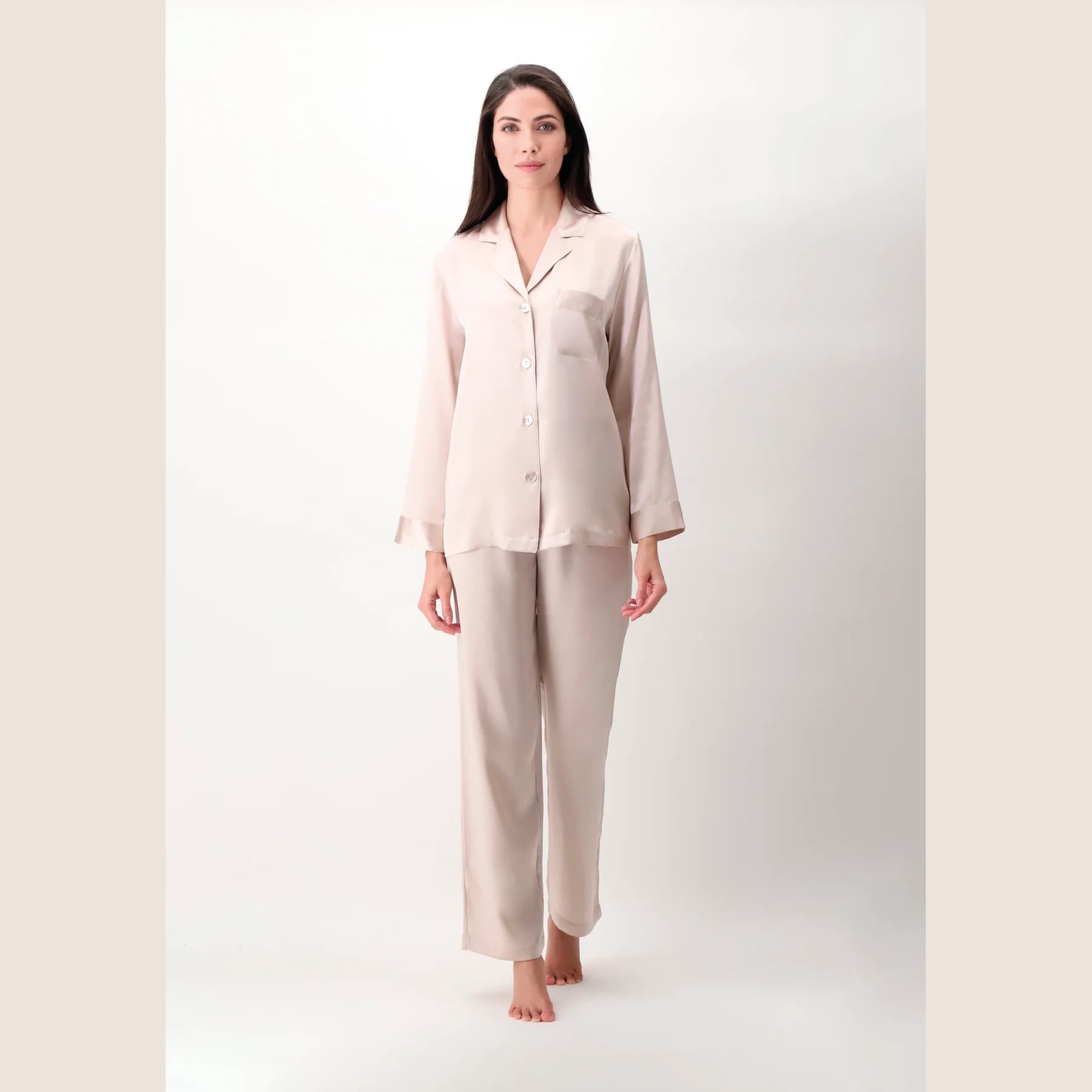 Luna di Seta Silk Pyjamas Champange